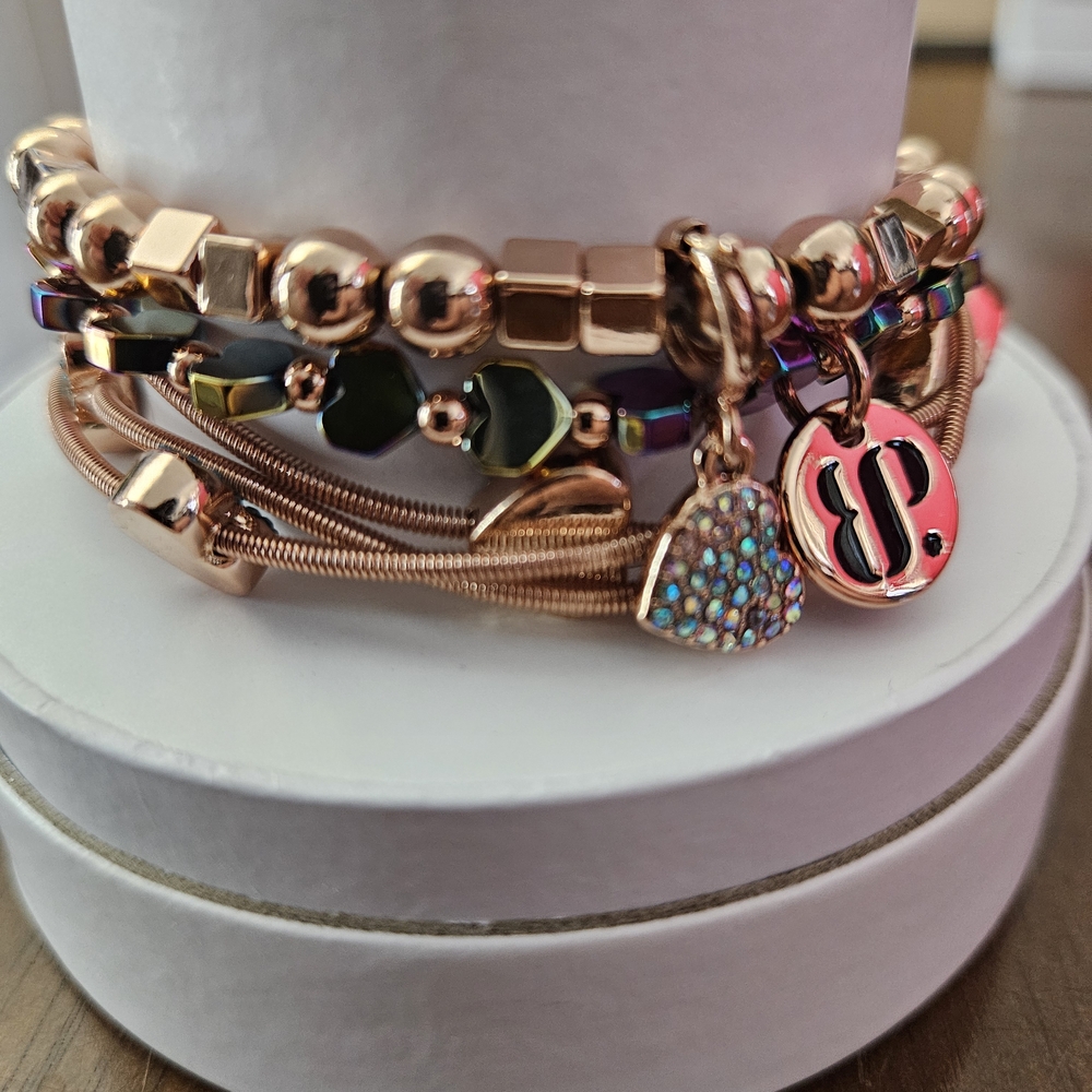 Elegant Rose Gold Charm Bracelet